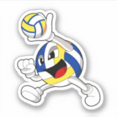 Volleybalspeler met volleybal sticker (Voorkant)