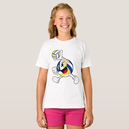 Volleybalspeler met volleybal t-shirt (Voorkant volledig)