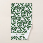 Volleybalspeler Naam Athletic Green Team Kleuren Bad Handdoek (Handdoek)