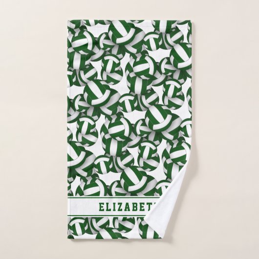 Volleybalspeler Naam Athletic Green Team Kleuren Bad Handdoek (Handdoek)