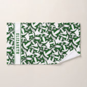Volleybalspeler Naam Athletic Green Team Kleuren Bad Handdoek (Handdoek)