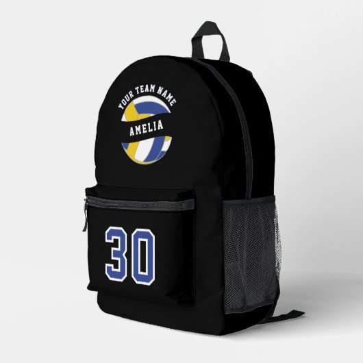 Volleybalspeler Naam Nummer Team Naam Sport Bedrukte Rugzak (Achterkant Hoek Rechts)