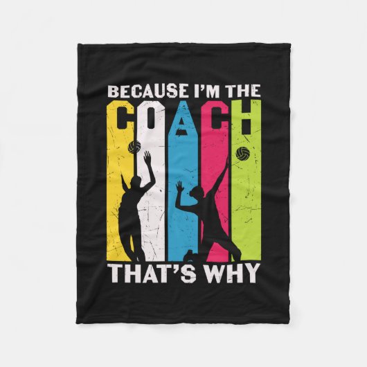 Volleybalspeler | Omdat ik de coach ben Fleece Deken (Voorkant)