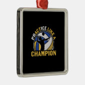 Volleybalspeler | Praktijk als een kampioen Metalen Ornament (Rechts)