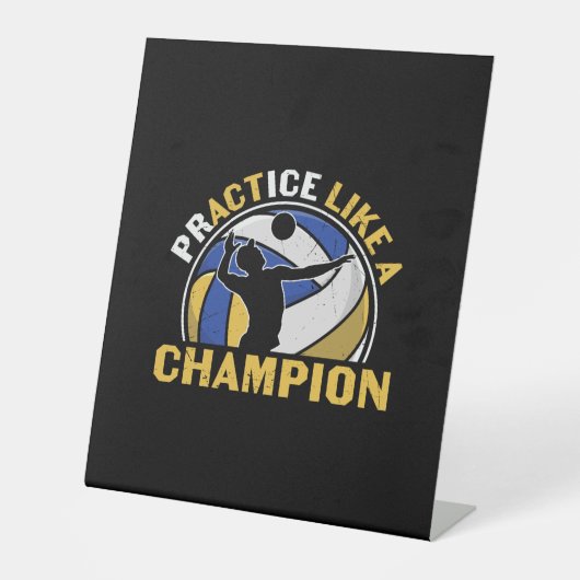 Volleybalspeler | Praktijk als een kampioen Reclamebord Met Voetstuk (Voorkant)