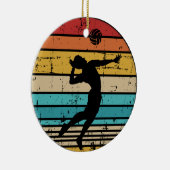 Volleybalspeler retro keramisch ornament (Rechts)