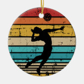 Volleybalspeler  retro keramisch ornament (Voorkant)