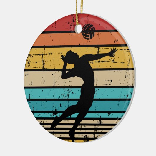 Volleybalspeler  retro keramisch ornament (Links)