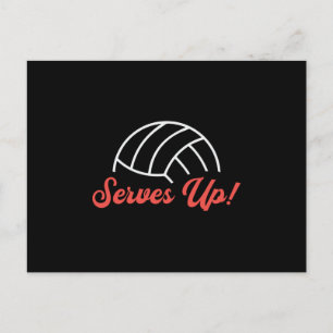 Volleybalspeler serveert Ball Beach Volleybal Briefkaart