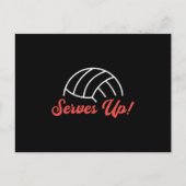 Volleybalspeler serveert Ball Beach Volleybal Briefkaart (Voorkant)