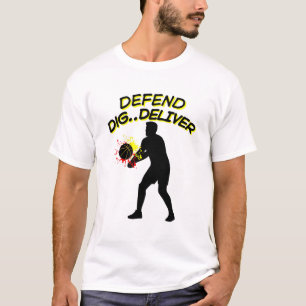 Volleybalspeler Silhouet - Verdedigen Graven Lever T-shirt
