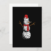 Volleybalspeler Snowman Merry kerstdag Kaart (Voorkant / Achterkant)