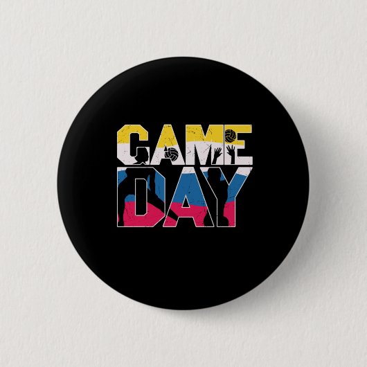 Volleybalspeler | Speldag — Volleybal Ronde Button 5,7 Cm (Voorkant)