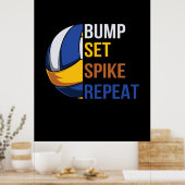 Volleybalspeler | Spike Repo instellen Poster (Keuken)