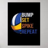 Volleybalspeler | Spike Repo instellen Poster (Voorkant)
