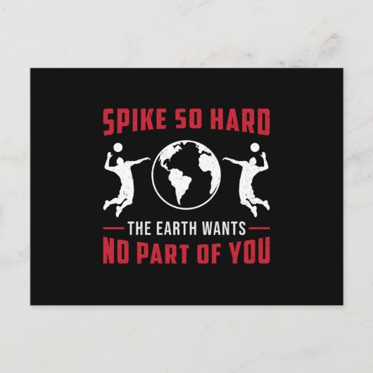 Volleybalspeler Spike Zo Hard Beach Volleybal Briefkaart (Voorkant)