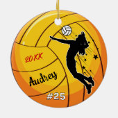 Volleybalspeler Sport Meisje Atleet Custom Keramisch Ornament (Achterkant)