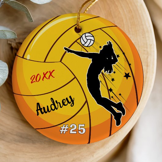 Volleybalspeler Sport Meisje Atleet Custom Keramisch Ornament