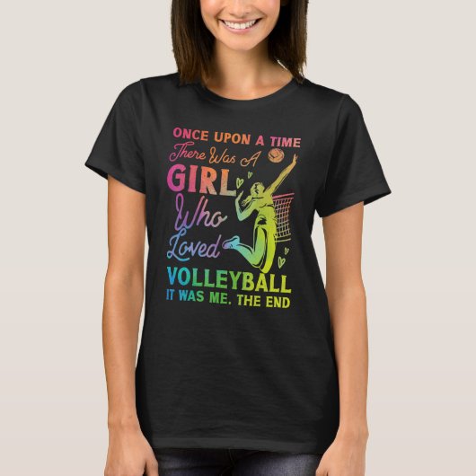 Volleybalspeler Team Meisje Waterverf Ooit Op Een T-shirt (Voorkant)