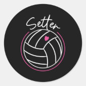 Volleybalspeler Team Setter Ronde Sticker (Voorkant)