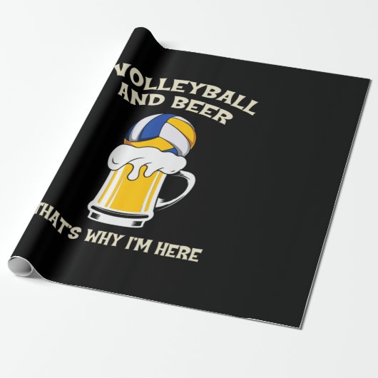 Volleybalspeler | Volleybal en bier Cadeaupapier (Uitgerold)