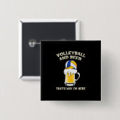 Volleybalspeler | Volleybal en bier Vierkante Button 5,1 Cm (Voorkant /achterkant)