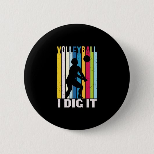 Volleybalspeler | Volleybal I dig Ronde Button 5,7 Cm (Voorkant)