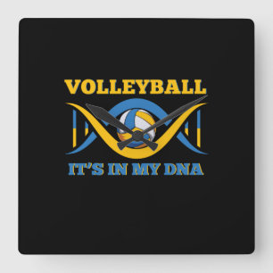 Volleybalspeler Volleybal in mijn DNA Vierkante Klok