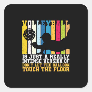 Volleybalspeler Volleybal is slechts een echt Vierkante Sticker