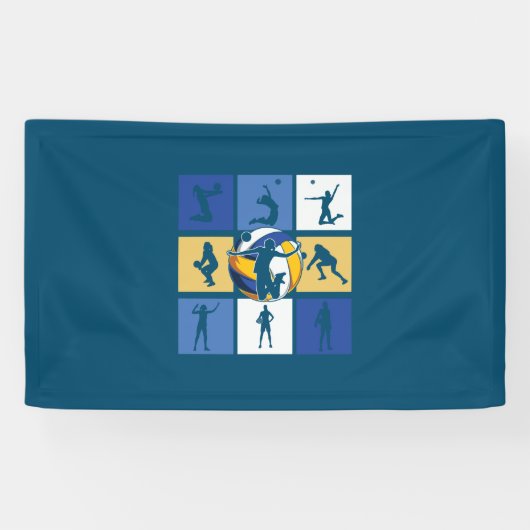 Volleybalspeler | Volleybalcirkel Spandoek (Horizontaal)