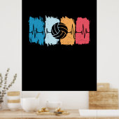Volleybalspeler | Volleybalhartslag Poster (Keuken)