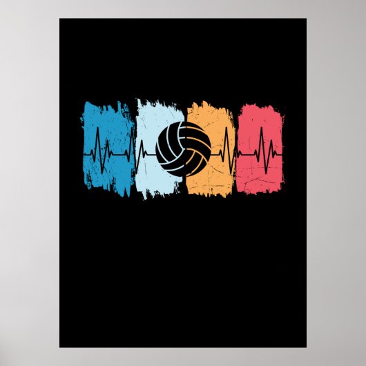 Volleybalspeler | Volleybalhartslag Poster (Voorkant)