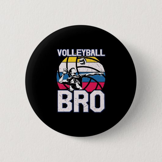 Volleybalspeler | Volleyball Bro Ronde Button 5,7 Cm (Voorkant)