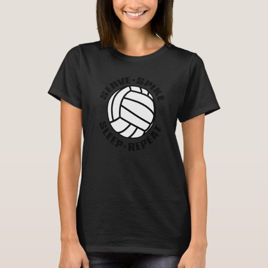 Volleybalspeler Volleyball Serve Spike Repat T-shirt (Voorkant)