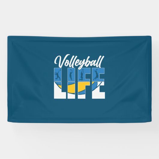 Volleybalspeler | Volleyballeven Spandoek (Horizontaal)