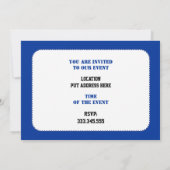 Volleybalspeler zwart, wit, blauw pictogram aangep kaart (Achterkant)