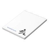 Volleybalspeler zwart, wit, blauw pictogram aangep notitieblok (Linkerzijde)