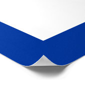 Volleybalspeler zwart, wit, blauw pictogram aangep poster (Hoek)