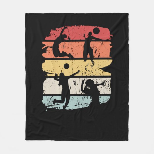 Volleybalspelretro Fleece Deken (Voorkant)