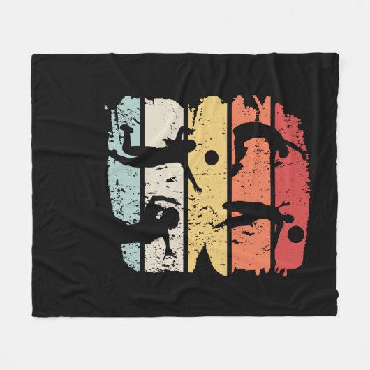 Volleybalspelretro Fleece Deken (Voorkant (Horizontaal))