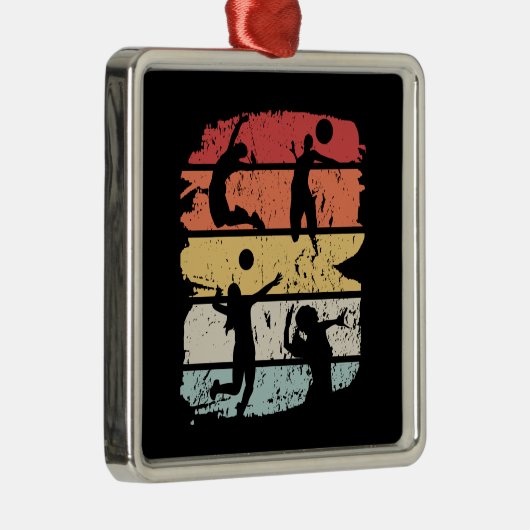 Volleybalspelretro Metalen Ornament (Rechts)
