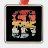 Volleybalspelretro Metalen Ornament (Voorkant)