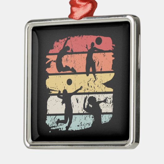 Volleybalspelretro Metalen Ornament (Links)