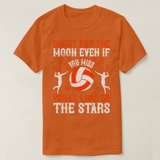 Volleybalspit voor de maan t-shirt (Design voorkant)