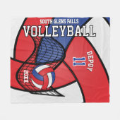 Volleybalsport in rood, wit en blauw - Custom04 Fleece Deken (Voorkant (Horizontaal))