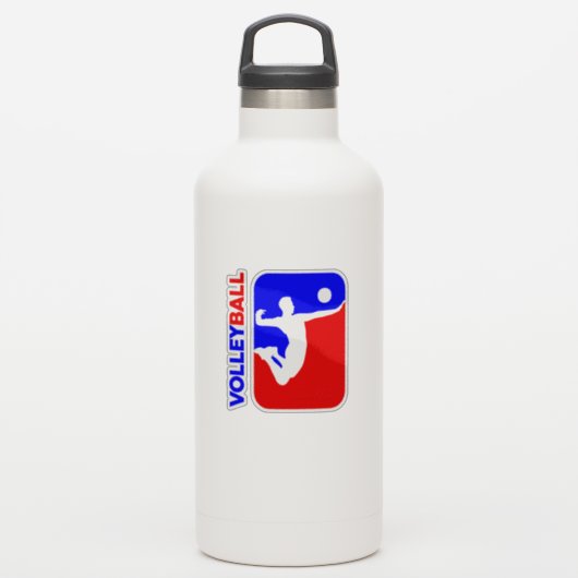 Volleybalsporten | 3"x 3"- Glanzend Transparant Sticker (Waterfles)