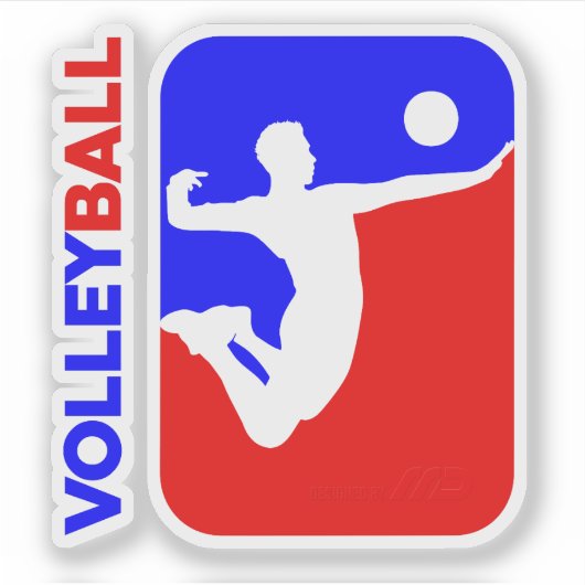 Volleybalsporten | 3"x 3"- Glanzend Transparant Sticker (Voorkant)
