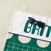 Volleybalsportpatroon toevoegen naam strandhanddoe strandlaken (In situ)