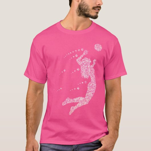 Volleybalster Roze Beachvolleybal T-shirt (Voorkant)