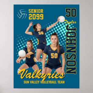 Volleybalteam Aangepaste Foto Senior Night Sport Poster